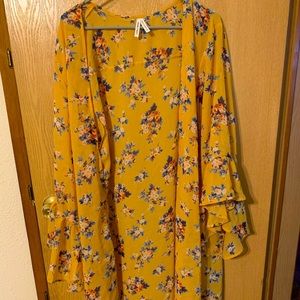 Ruffle Sleeve hi-low kimono 2X